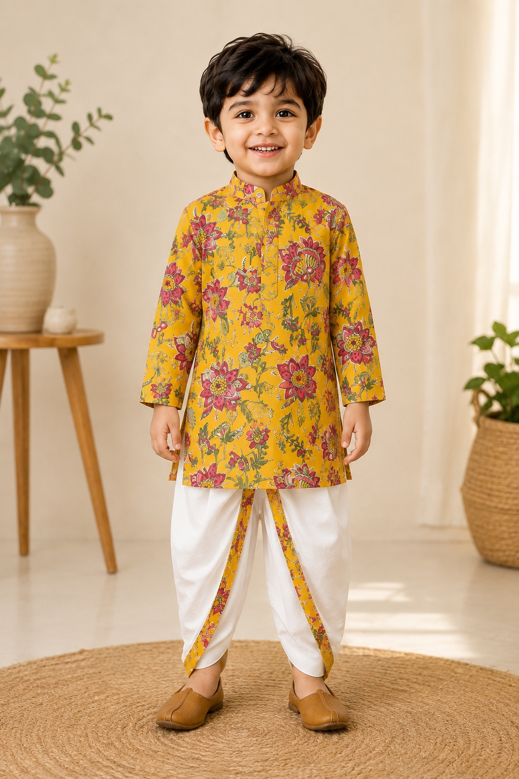 Floral Dhoti Kurta Set