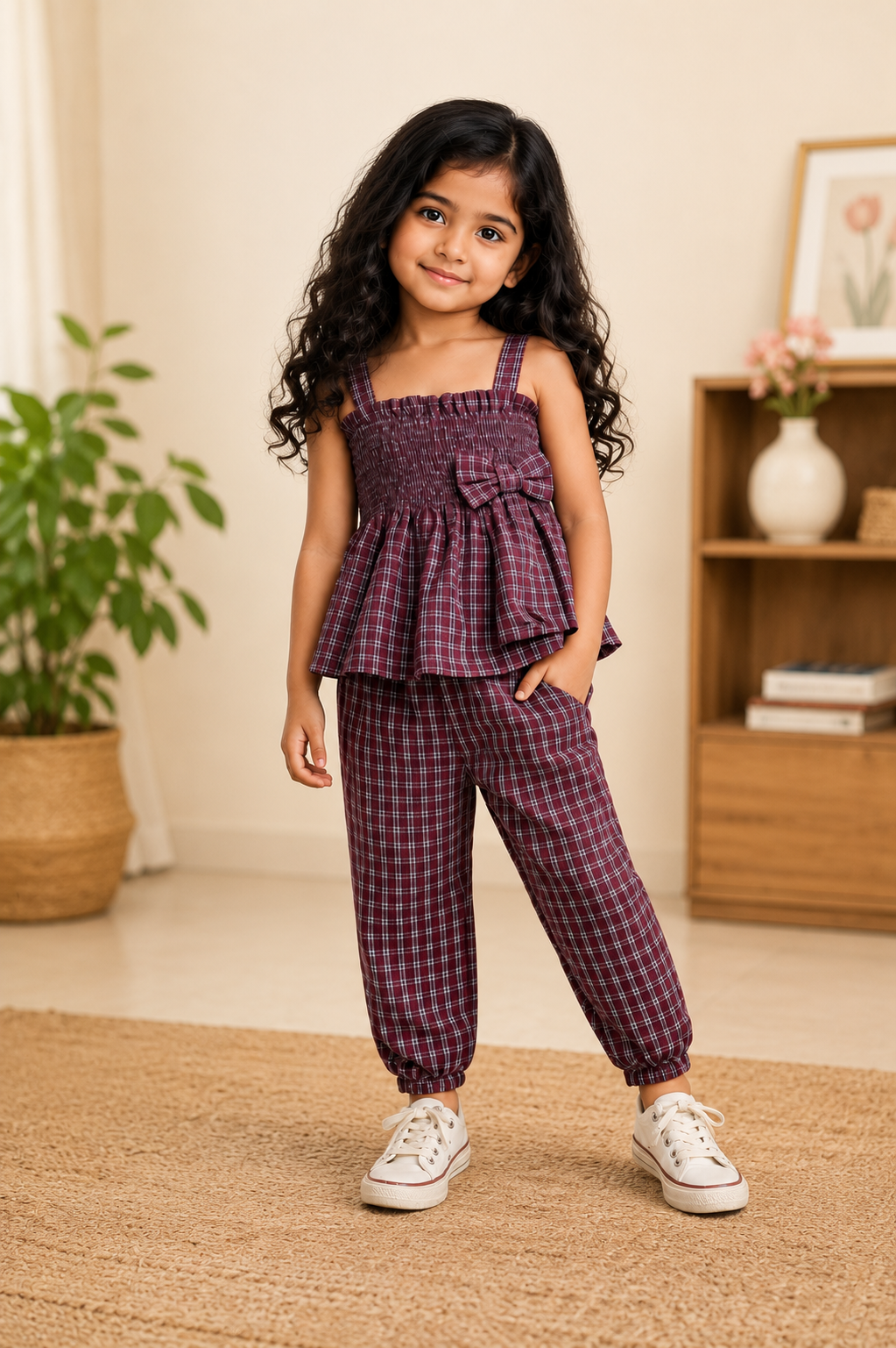Berry Plaid Breezy Co-ord set