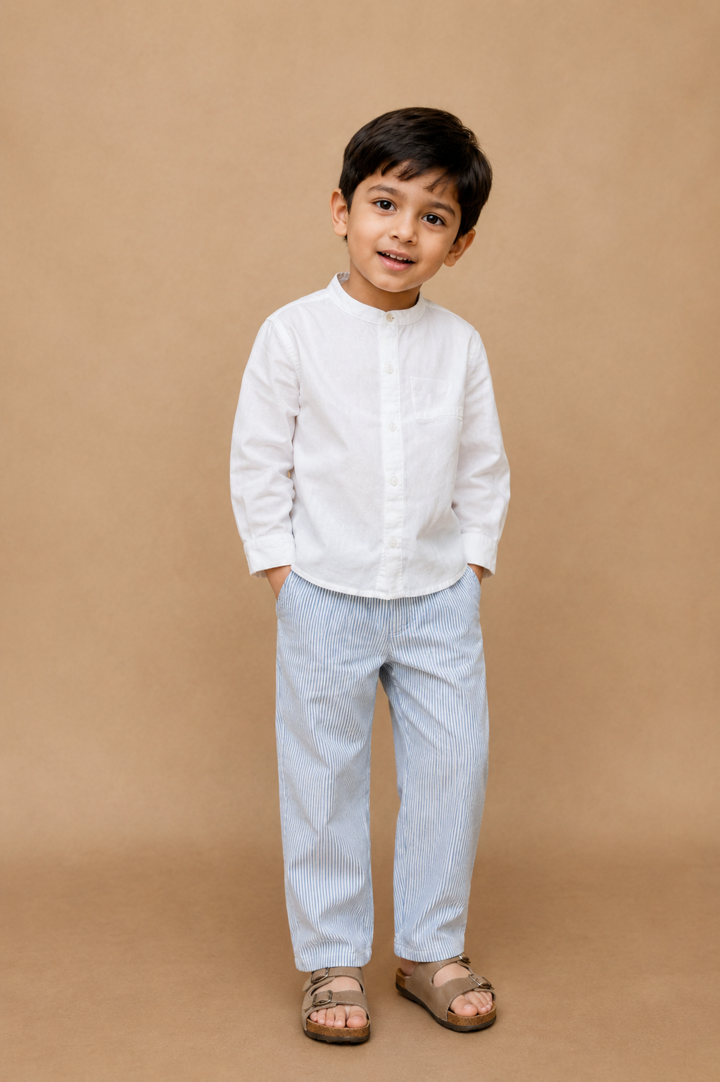 Crisp White & Blue Shirt Pant
