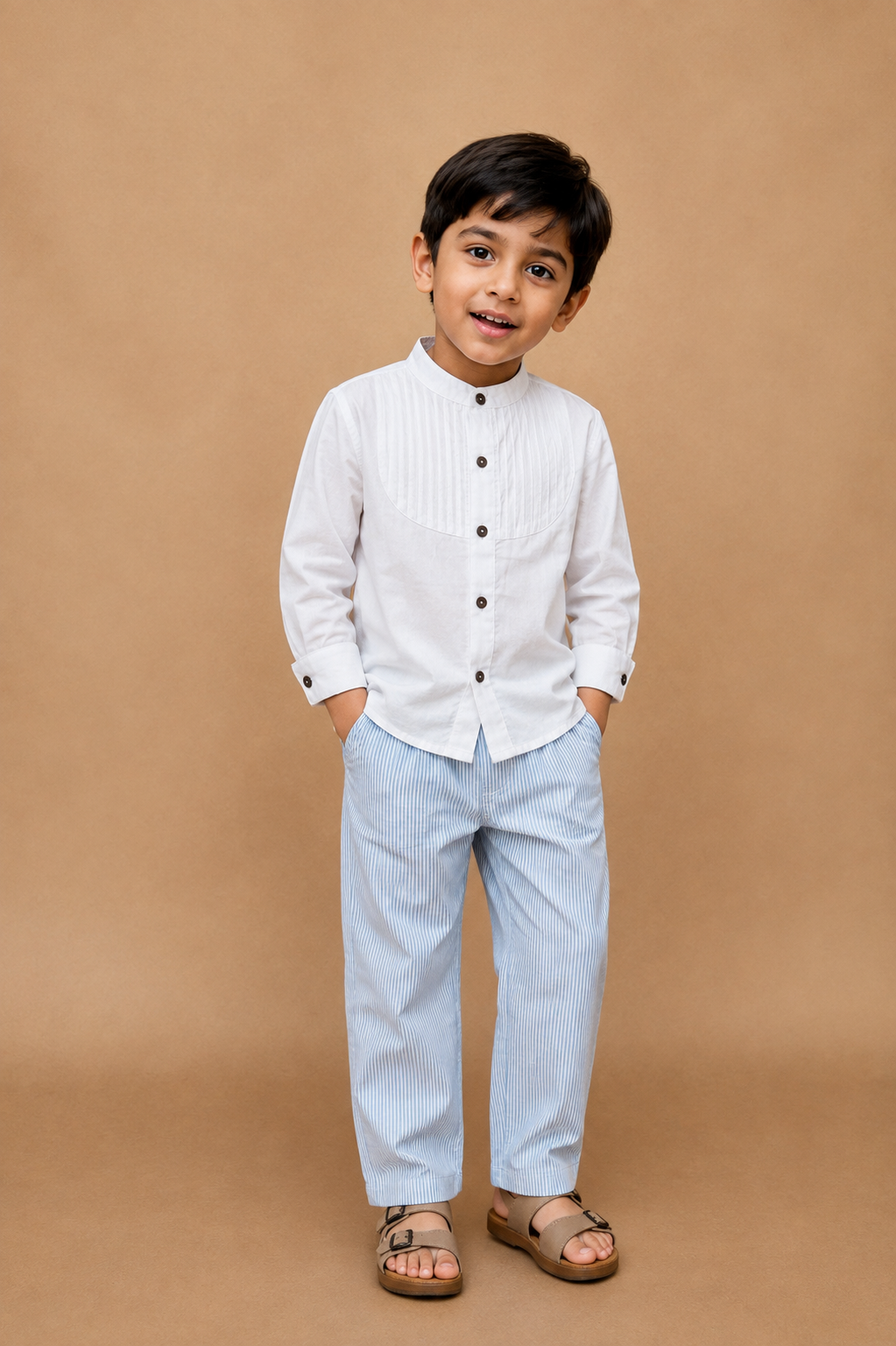 Crisp White & Blue Pant