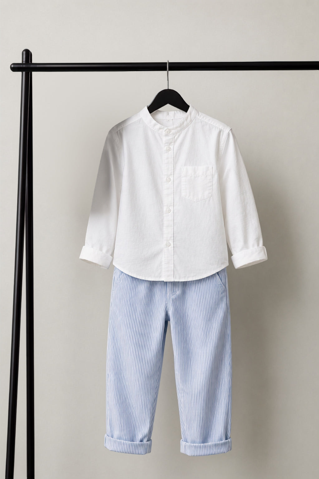 Crisp White & Blue Shirt Pant